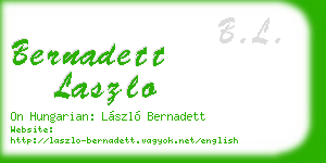 bernadett laszlo business card